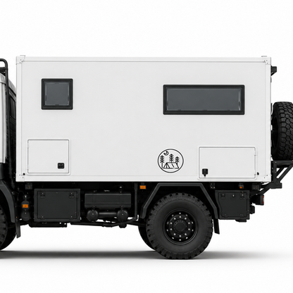 Camping Logo Aufkleber mit Zelt & Wald – Outdoor Sticker für Wohnmobil, Camper & Van aus ORACAL® Folie