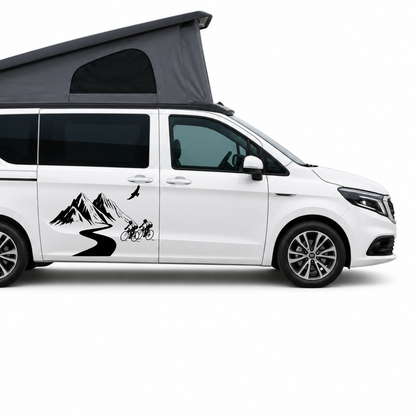 Fahrrad & Berge Aufkleber für Wohnmobil und Camper | Radsport-Fahrzeugaufkleber