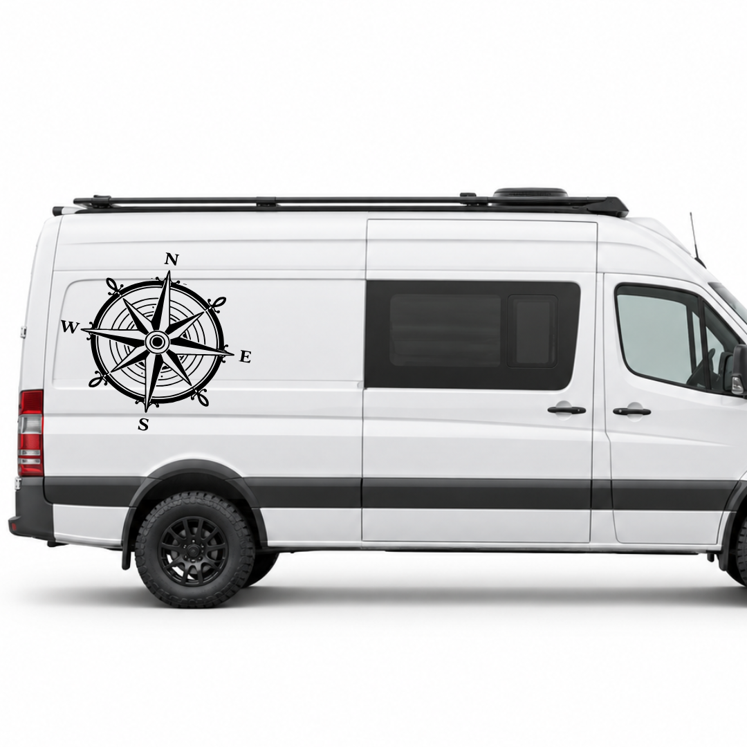 Klassische Windrose Aufkleber für Wohnmobil, Wohnwagen & Camper