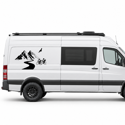 Fahrrad & Berge Aufkleber für Wohnmobil und Camper | Radsport-Fahrzeugaufkleber