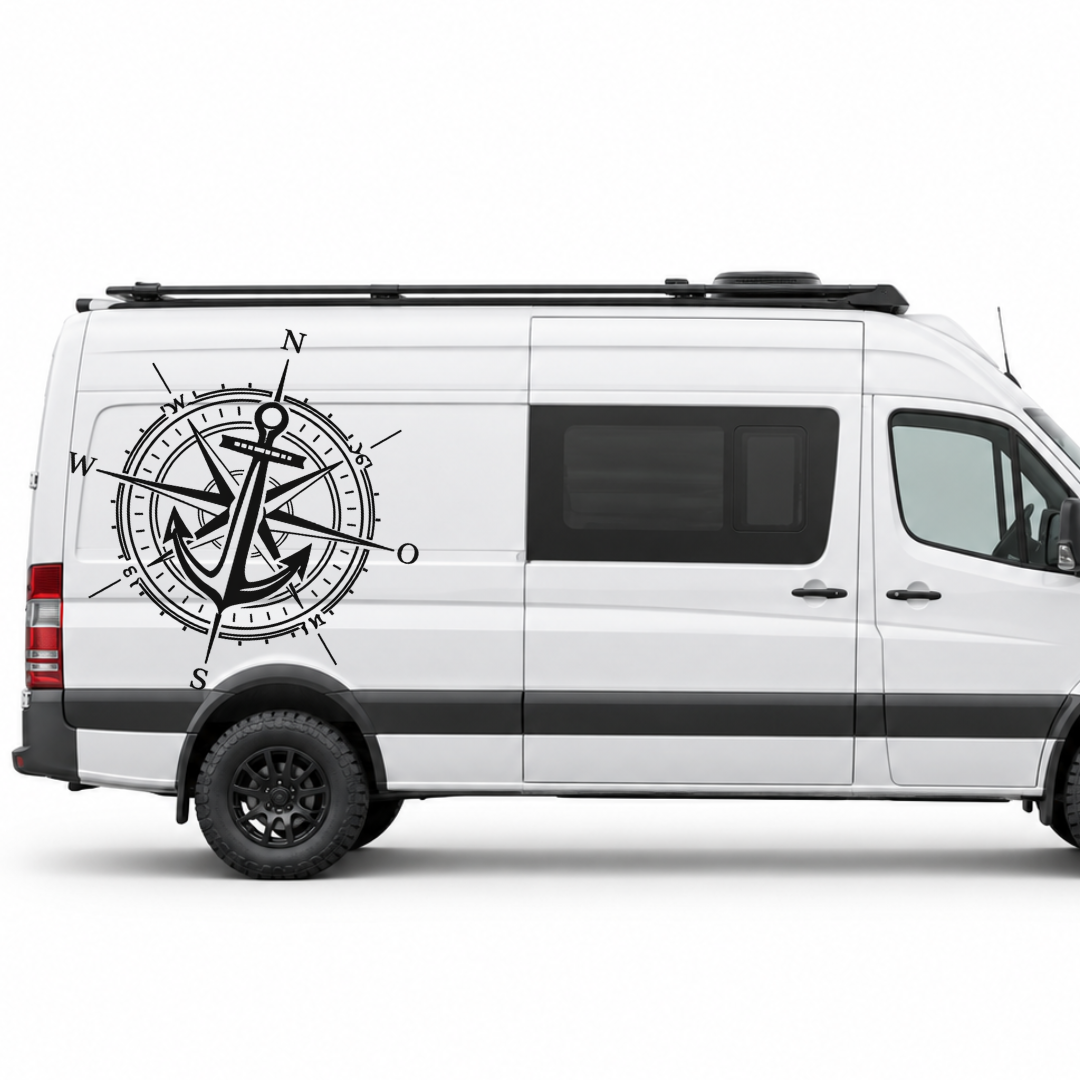 Kompass & Anker – Camper Aufkleber