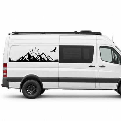 Berge, Wald & Adler Aufkleber für Wohnmobil, Wohnwagen und Camper