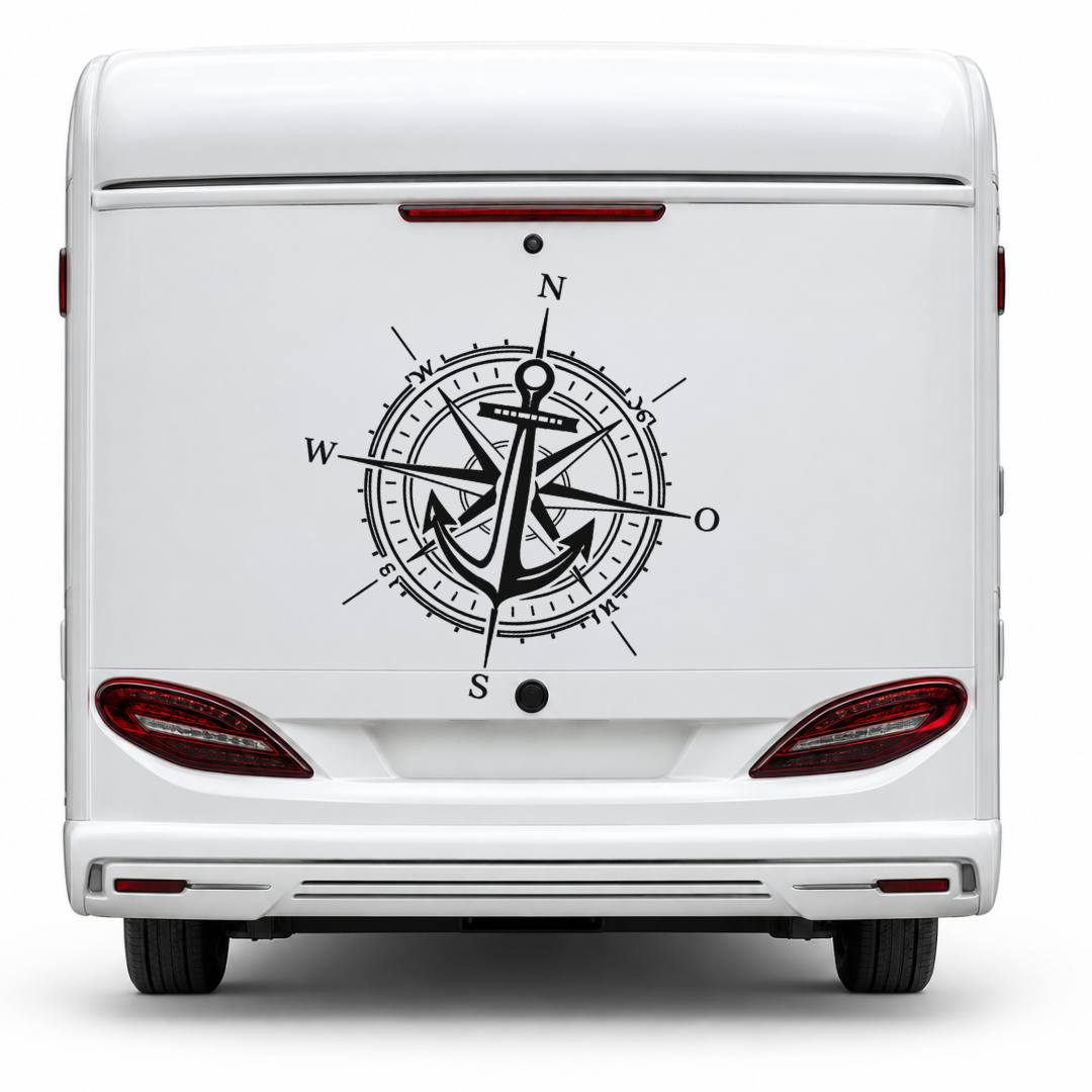 Kompass & Anker – Camper Aufkleber