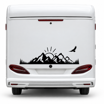 Berge, Wald & Adler Aufkleber für Wohnmobil, Wohnwagen und Camper