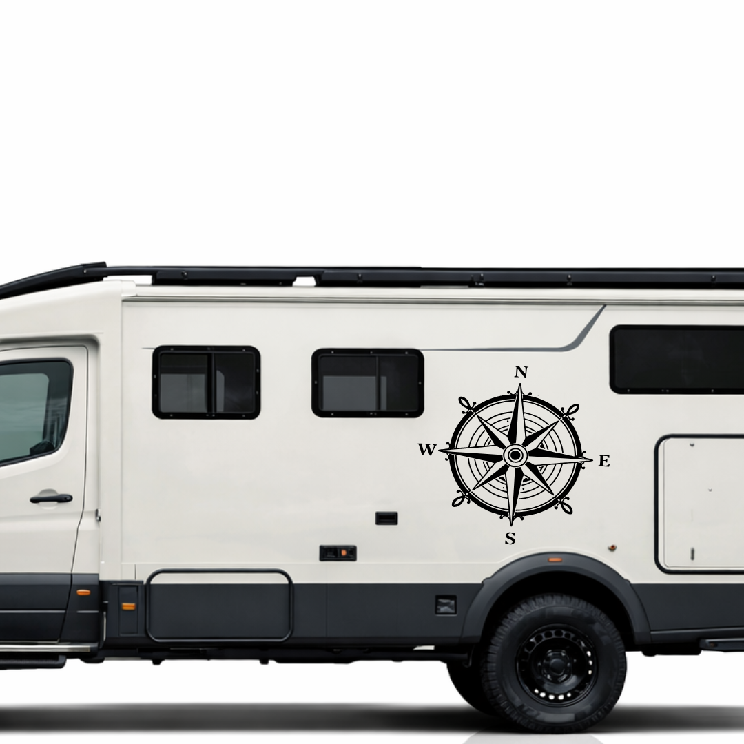 Klassische Windrose Aufkleber für Wohnmobil, Wohnwagen & Camper