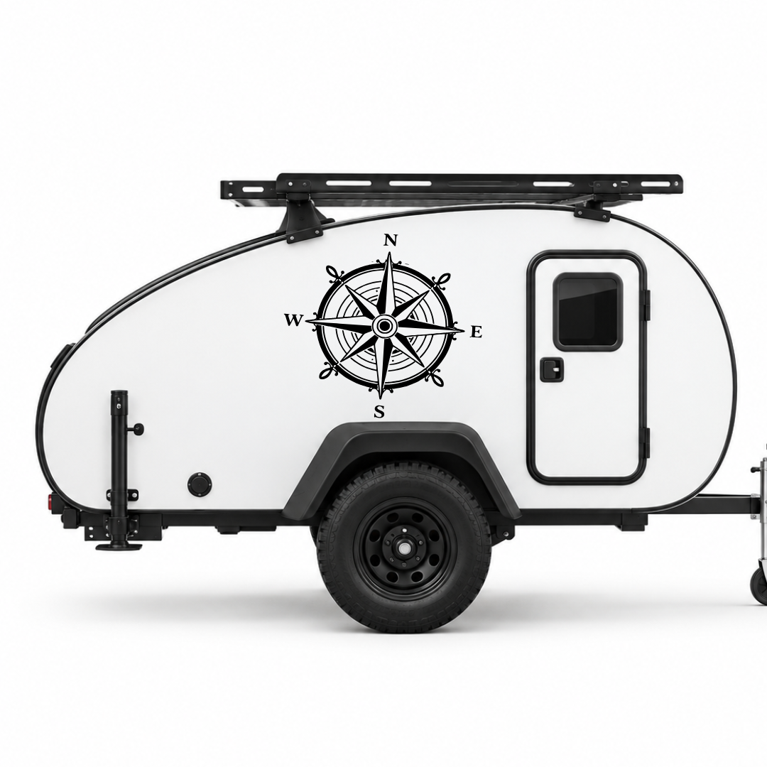 Klassische Windrose Aufkleber für Wohnmobil, Wohnwagen & Camper