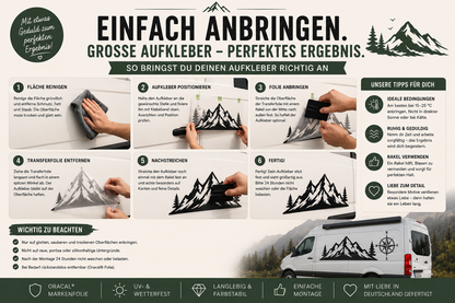 Kompass Weltkugel Aufkleber Wohnmobil | Camper Aufkleber Vanlife Sticker Reise Wohnwagen Kompass Weltkarte Outdoor